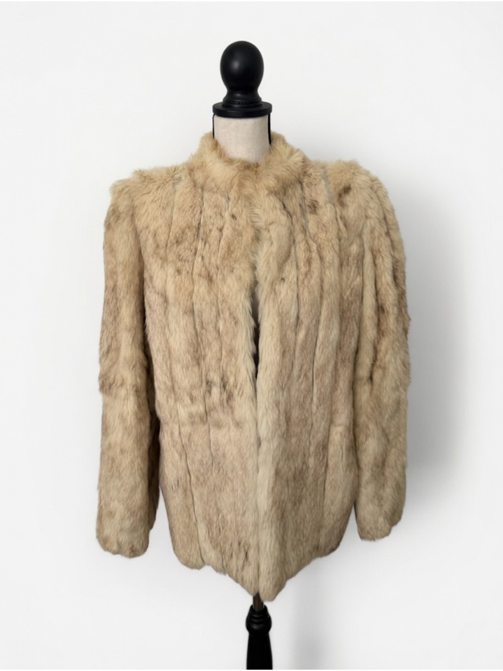 Cream fur coat